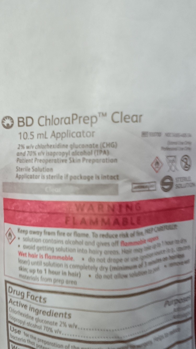 BD ChloraPrep Clear 10.5 mL Applicator Sterile Solution, MPN L4053281