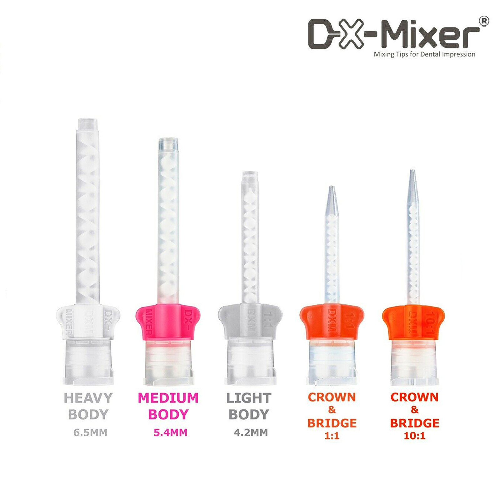DX-Mixer ® Dental Impression Mixing Tips 1:1/10:1 Ratio VPS&PVS Made In KOREA