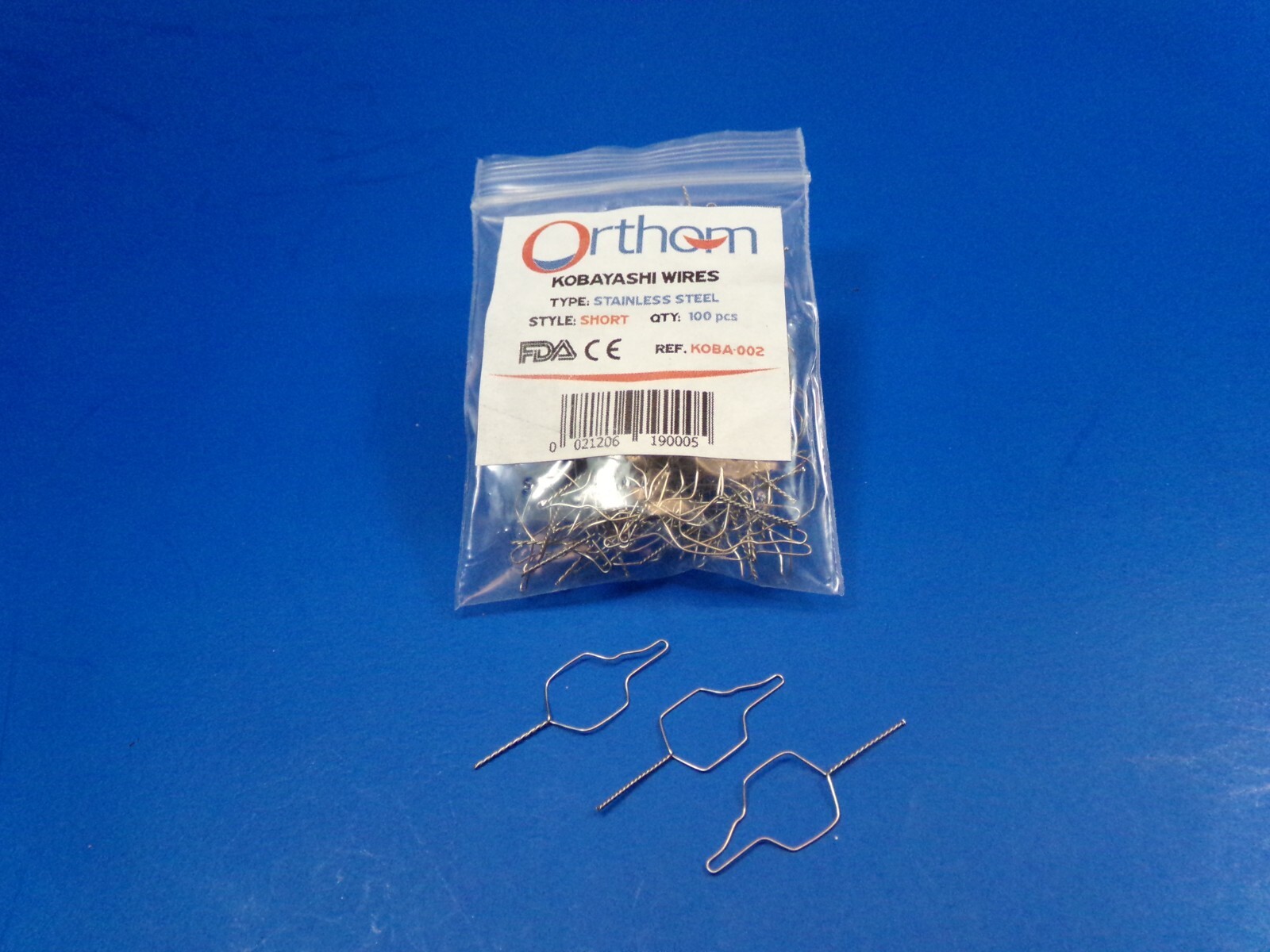 Dental Kobayashi Ligature Wire Short Stainless Steel Pack /100 ORTHOM