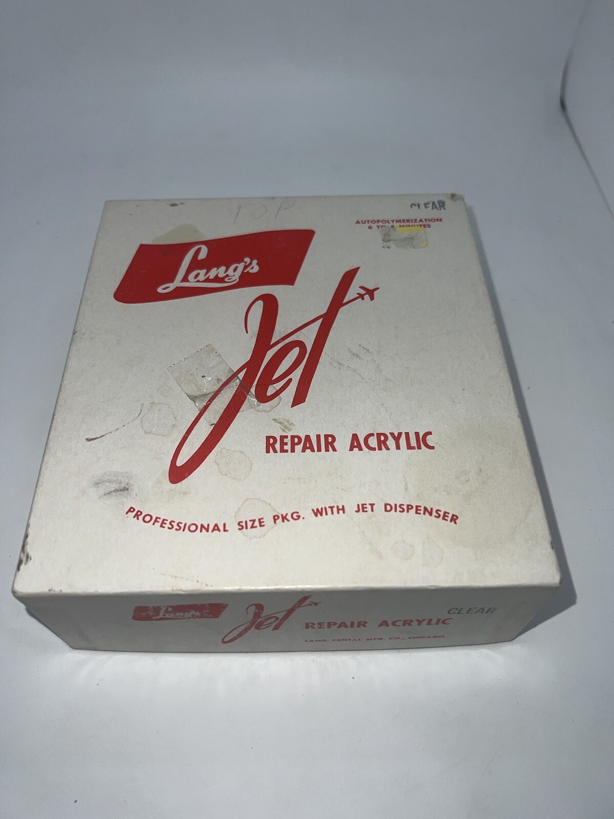 Vintage Lang Jet Denture Repair Complete Kit Acrylic Fibered Clear Preowned READ