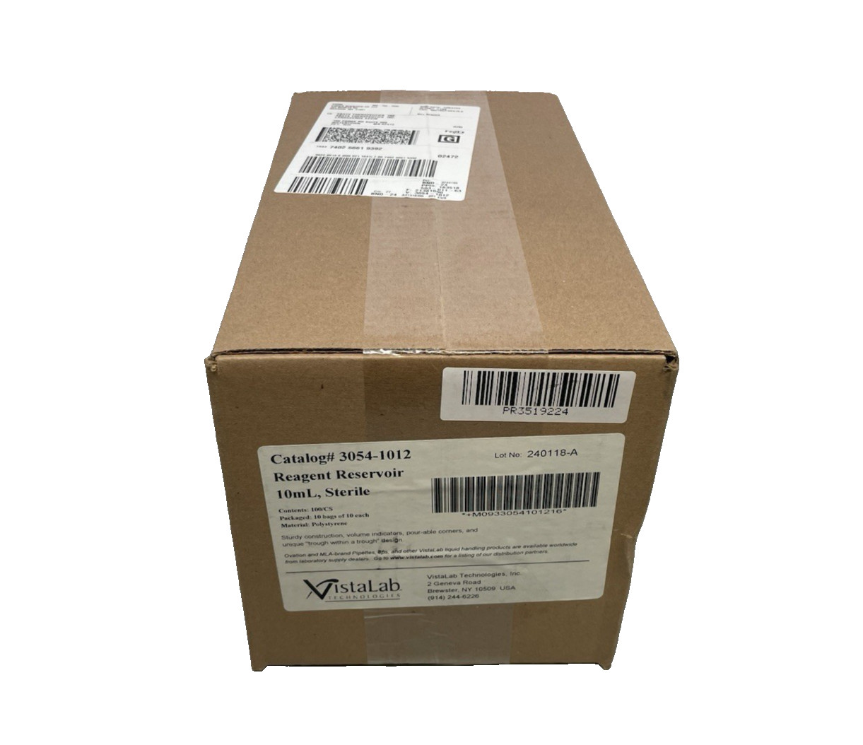 VistaLab Reagent Reservoir 10mL Sterile 10×10 3054-1012