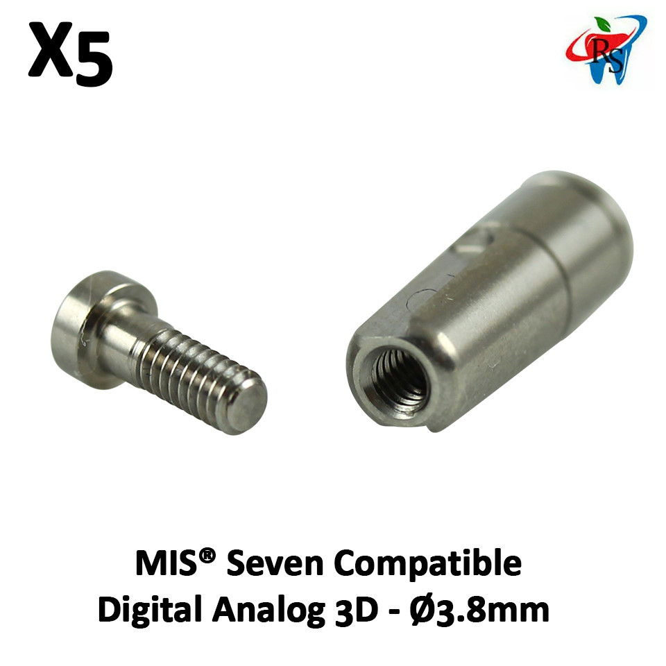 5pcs Dental MIS Seven Compatible Digital Analog 3D – Ø3.8mm Int Hex 2.42
