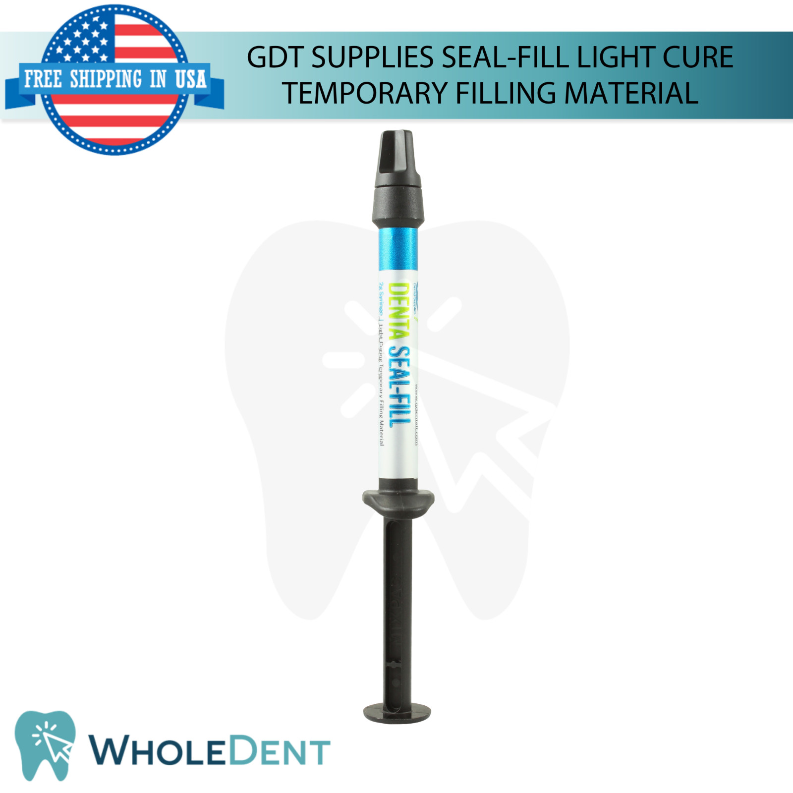Denta Seal-Fill Temporary Dental Filling Material 5 Syringes Cavity Sealer 2g