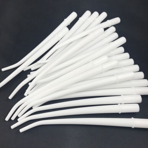 50Pcs (2 Bags) Surgical Aspirator Tips White Medium 1/8″ Dental Suction Saliva