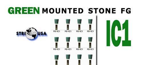 Green Mounted Stone Bur FG IC1 (12 per box) Mounted Abrasion Point