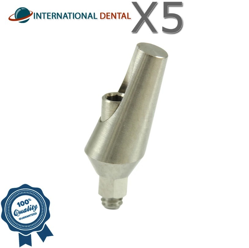 5 Dental Angulated Titanium Prosthetic 15° Slim Platform Int Hex 2.0mm