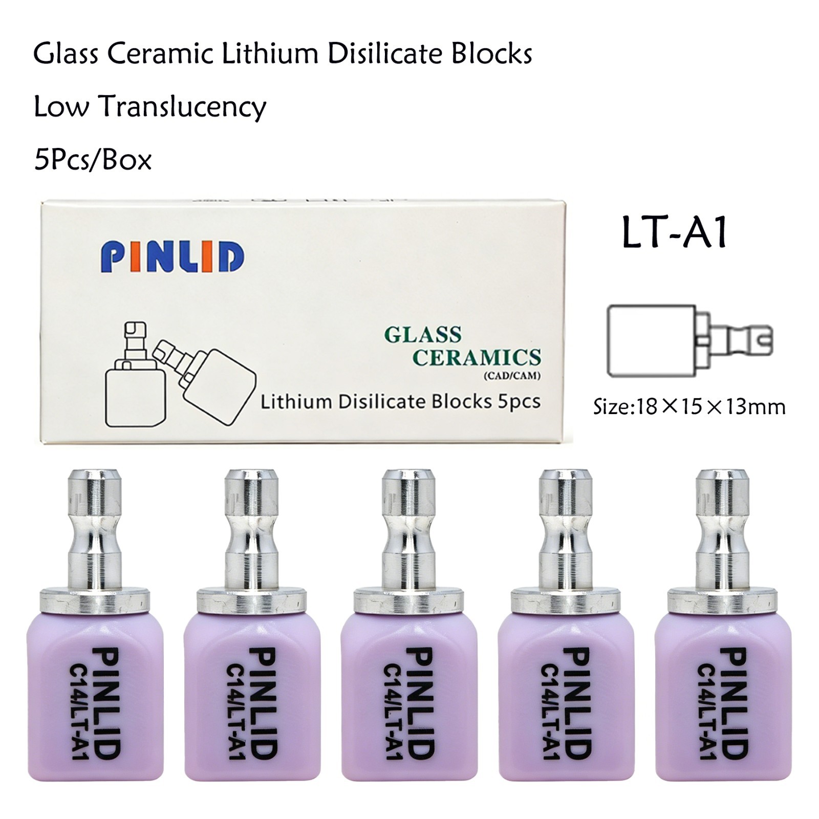 US C14 Exam Ceramic Blocks Lithium Disilicate Cerec CAD CAM LT A1 A2 A3 5Pcs/Box