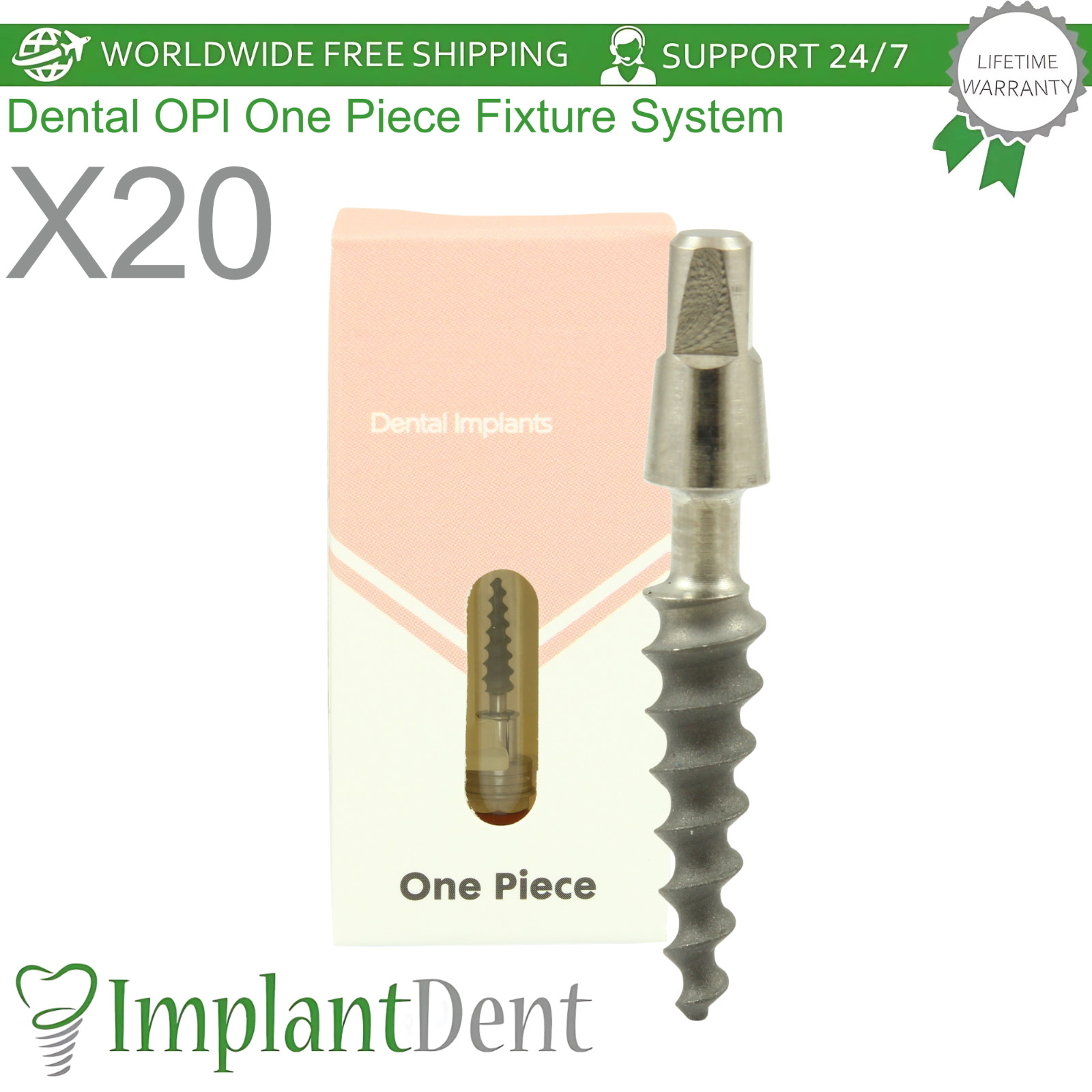 X20 Dental OPl One Piece Fixture System Titanium Immediate Loading SLA Surface