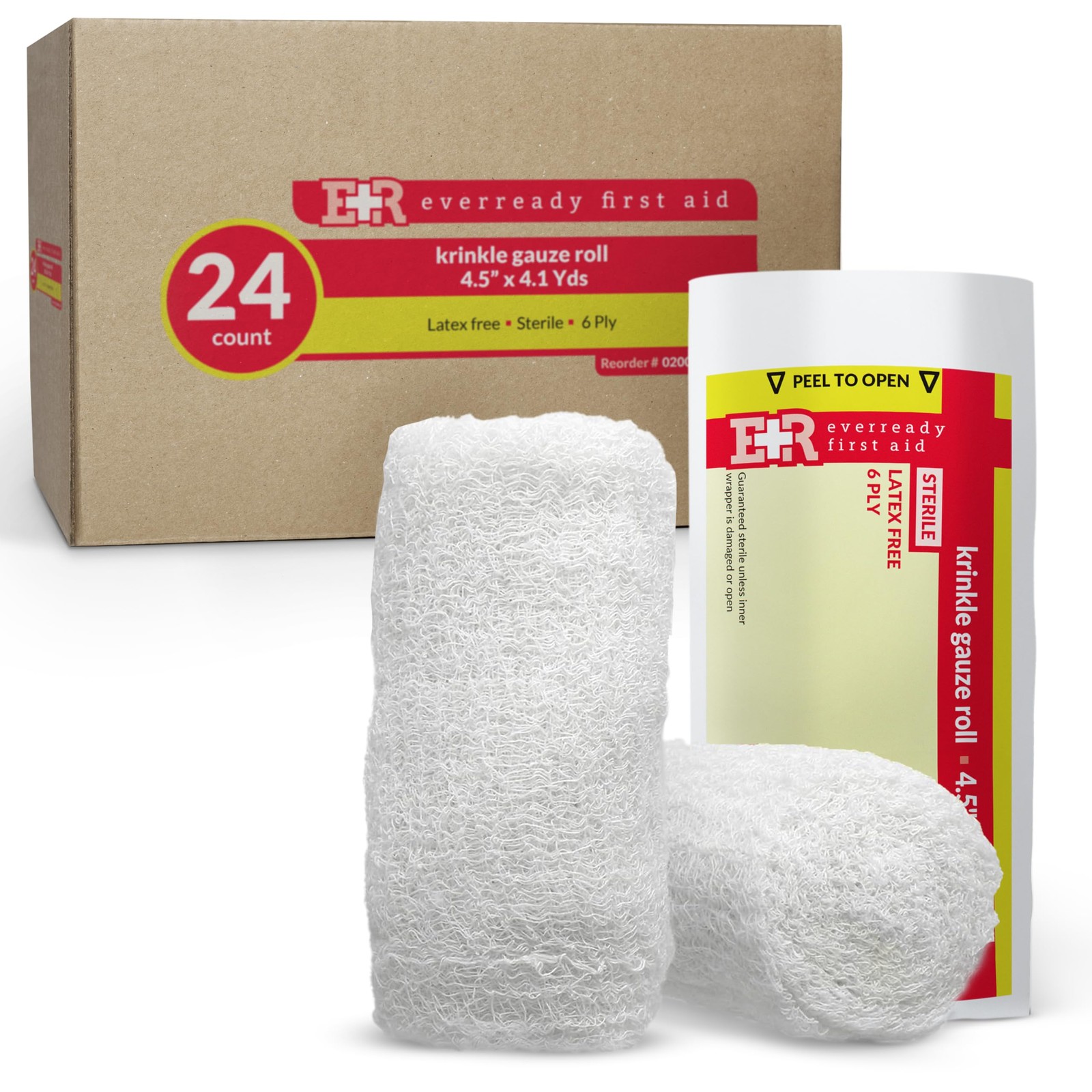Ever Ready First Aid Sterile Krinkle Kerlix Type 4 1/2″ 24 Count (Pack of 1)