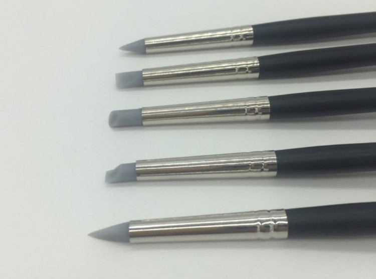 Dental Composite Resin Veneer Cement Porcelain Brushes Silicone Brush Pen 5Pcs
