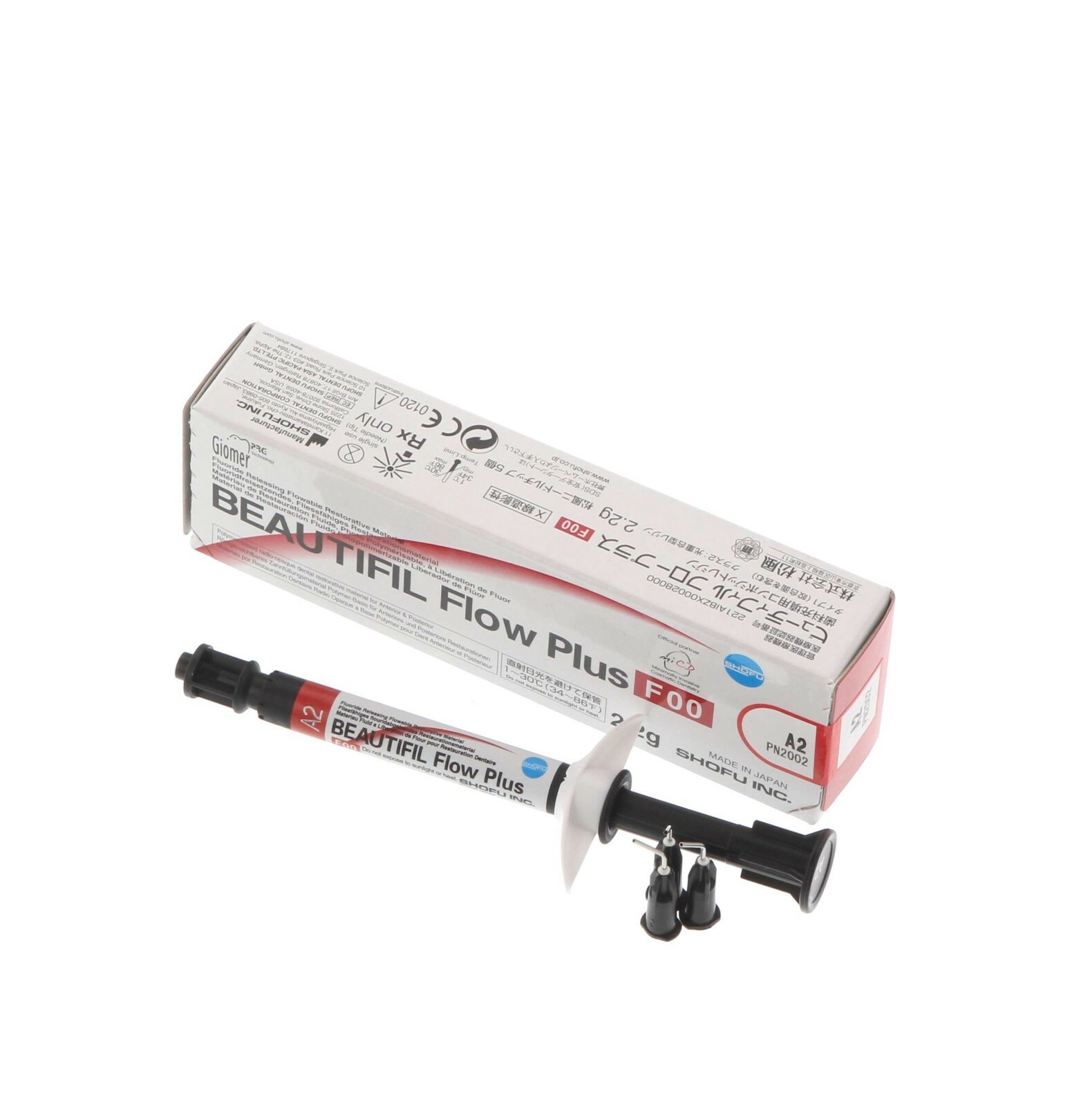 Shofu Dental 2002 Beautifil Flow Plus F00 Zero Flow Composite Syringe A2 2.2 Gm