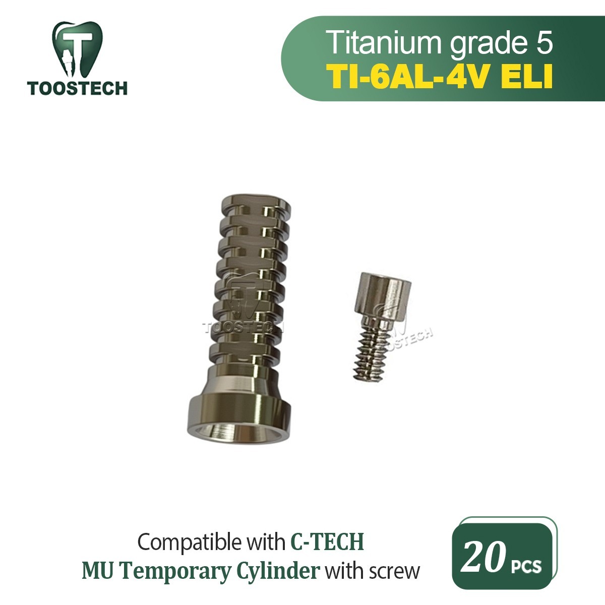 20pcs MU Ti cylinder Multi Unit Temporary Titanium Cylinder fits to C-TECH