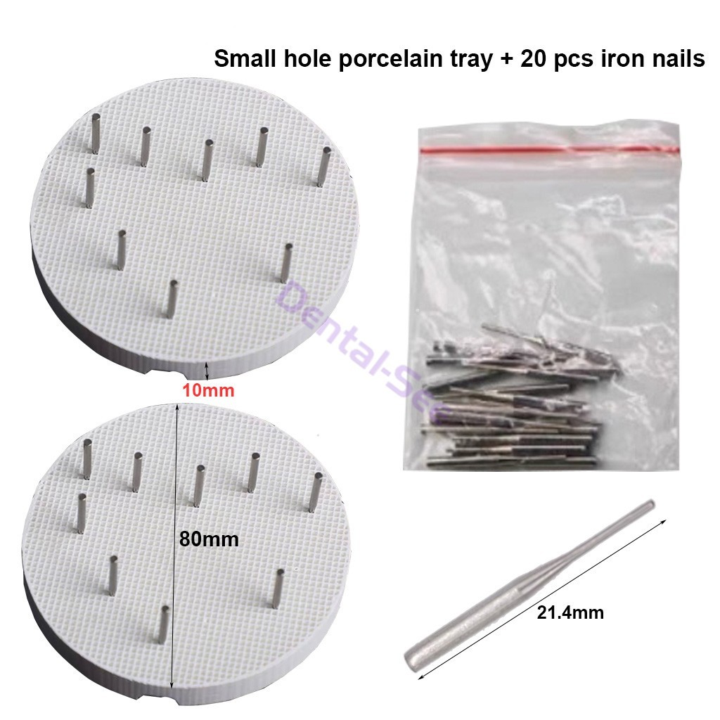 Dental Lab Porcelain Honeycomb Fiping Poast Trays & 20 Porcelain/Iron PINS