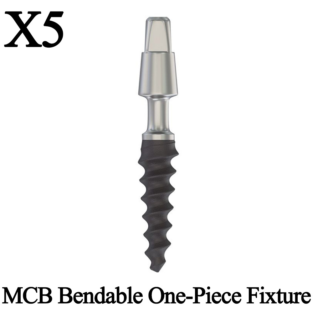 5pcs Dental MCB Bendable One Piece Fixture Titanium Lab Flexible Neck