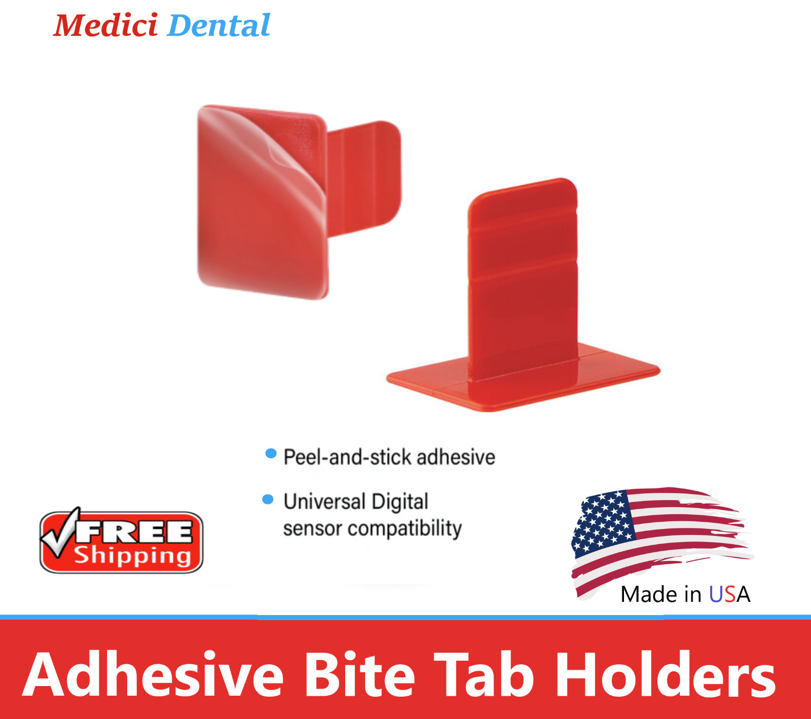Dental X-Ray Bite Tabs Disposable Adhesive Sensor Tab Holders, Universal, 50/Pk