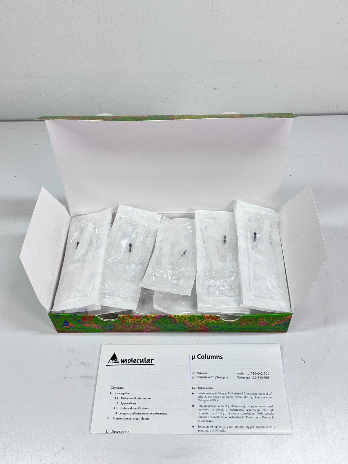 NEW MILTENYI BIOTEC 130-110-905 µ Columns w plungers 20 Columns Sterile Packaged