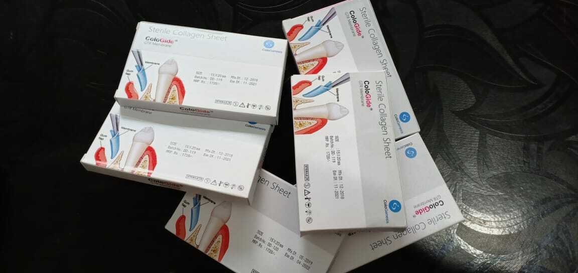 Pack of 10 New Colo Gide Sterile Collagen Sheet GTR Membrane 15 x 20mm Fast Ship