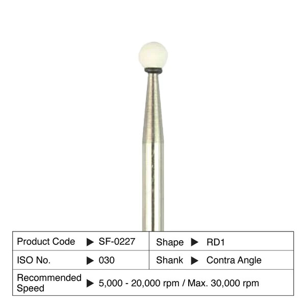 Shofu Dental Abbrasives-12 Pc.Dura-White AluminumOxide Stones:Shank CA/Shape RD1