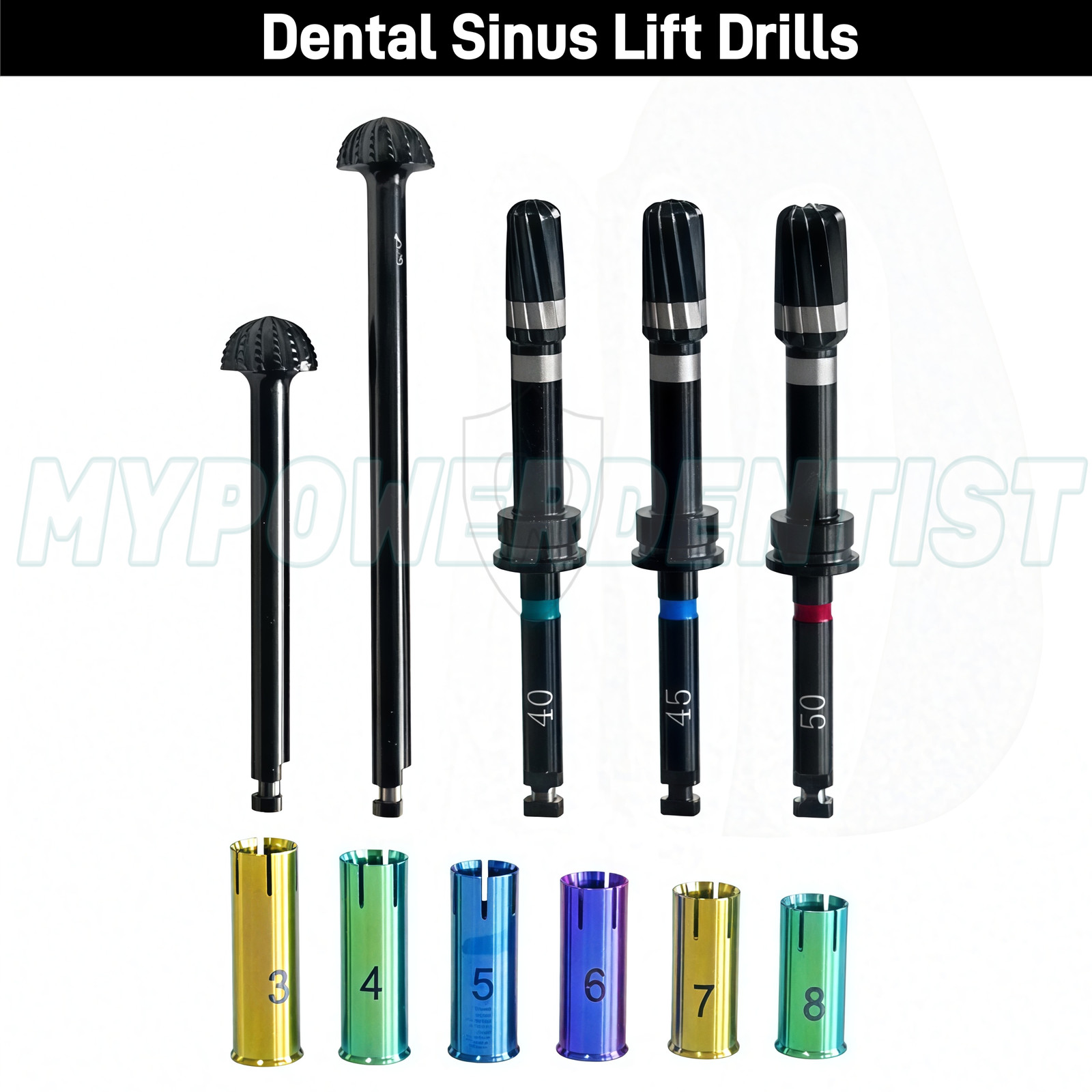 Dental Lift Drills Reamer Stoppers Implant DLC Crestal Drill Bit Sleeve