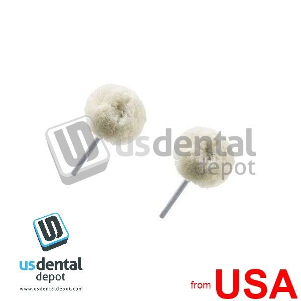2pk Mounted Miniature Cotton Fluffy Buff Polishing ball Brush – Diam: 7 115884-1