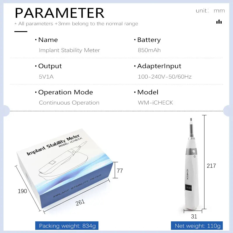 Dental Implant Stability Meter ICHECK Microdynamic Analysis Implantology Monitor