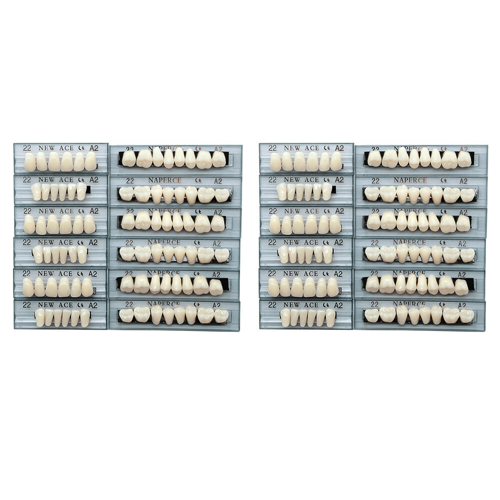 168pc Acrylic Resin Denture Full Set Teeth Upper Lower Shade Tooth Dental 22# A2