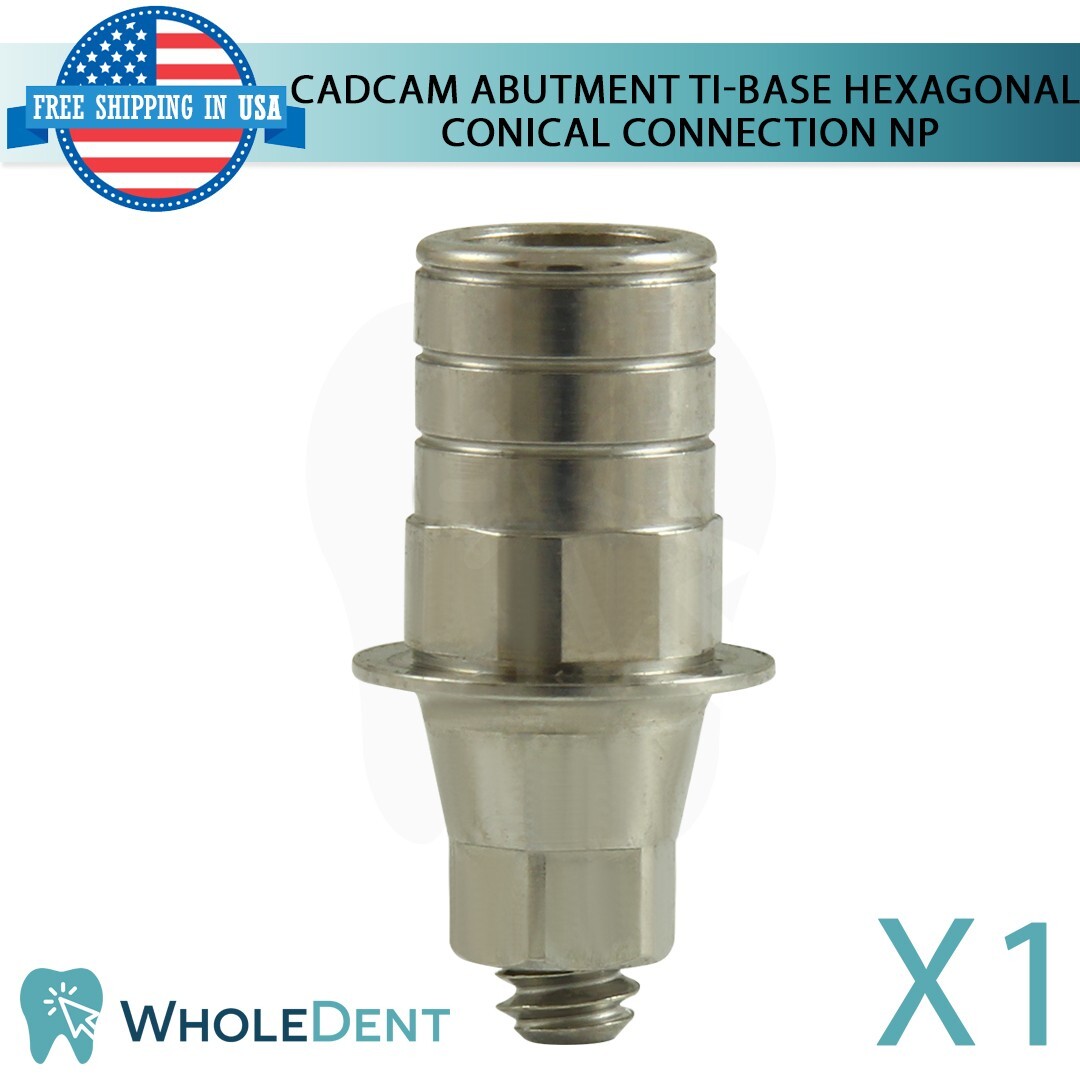1x Dental Anti Rotational Ti-Base CAD/CAM Narrow Platform NP Int Hex 2.25mm