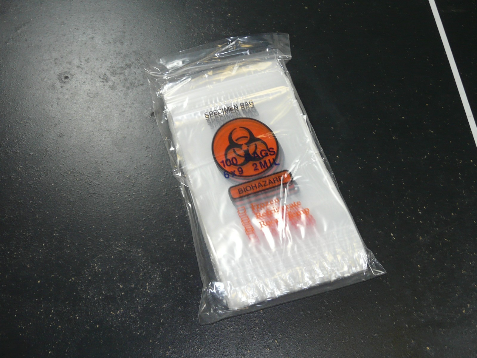 6″ x 9″ 6×9 Specimen Transport Biohazard 2MIL 2 Mil Zip Bag – 100 Count 100x