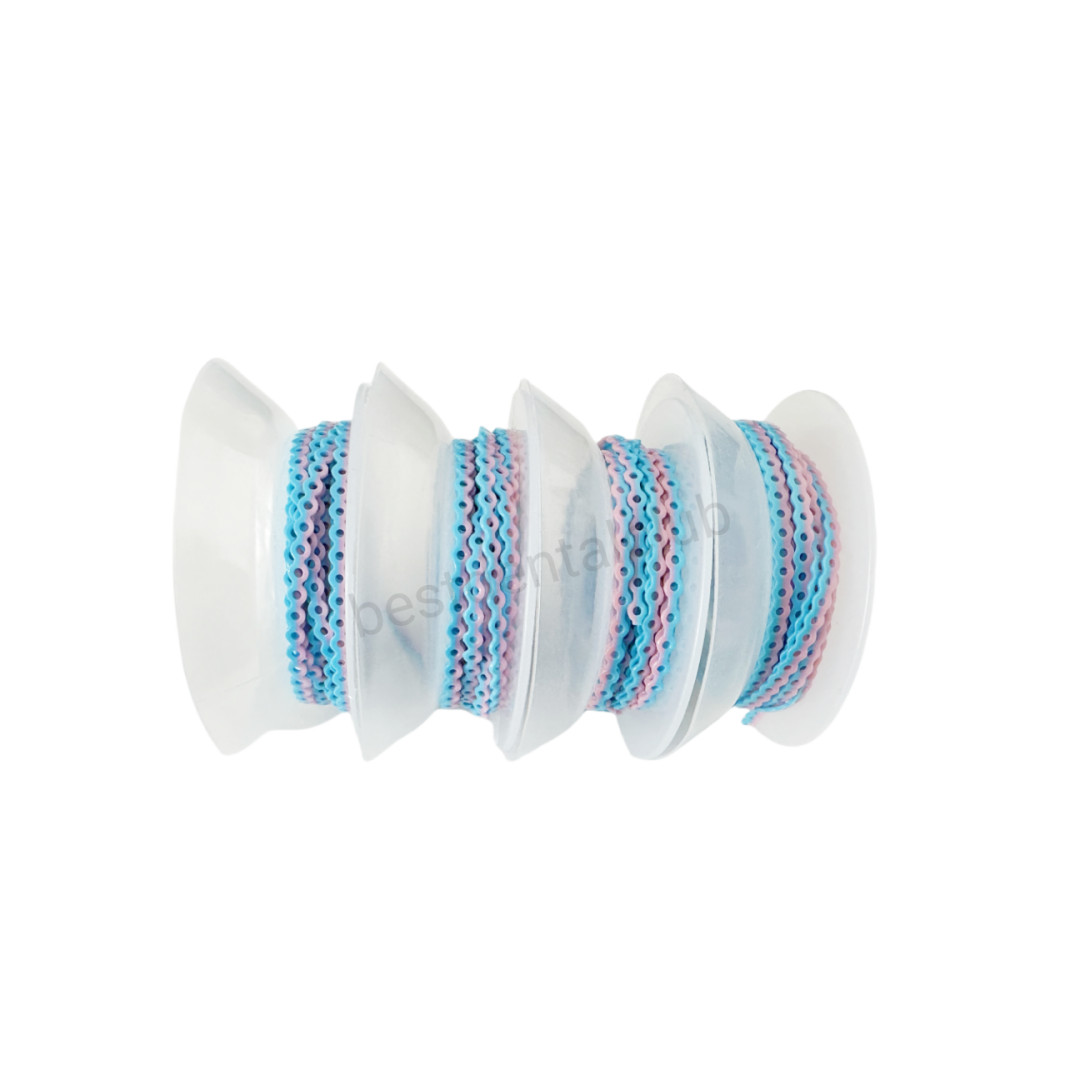 Dental Power Chain Elastic Chains Orthodontic Rubber Bands Double Color ﻿