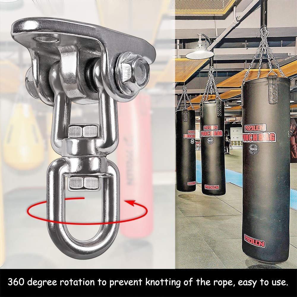Heavy Duty Swing Hangers Set of 2, Stainless Steel 304, 2200 lb Capacity, 360° R