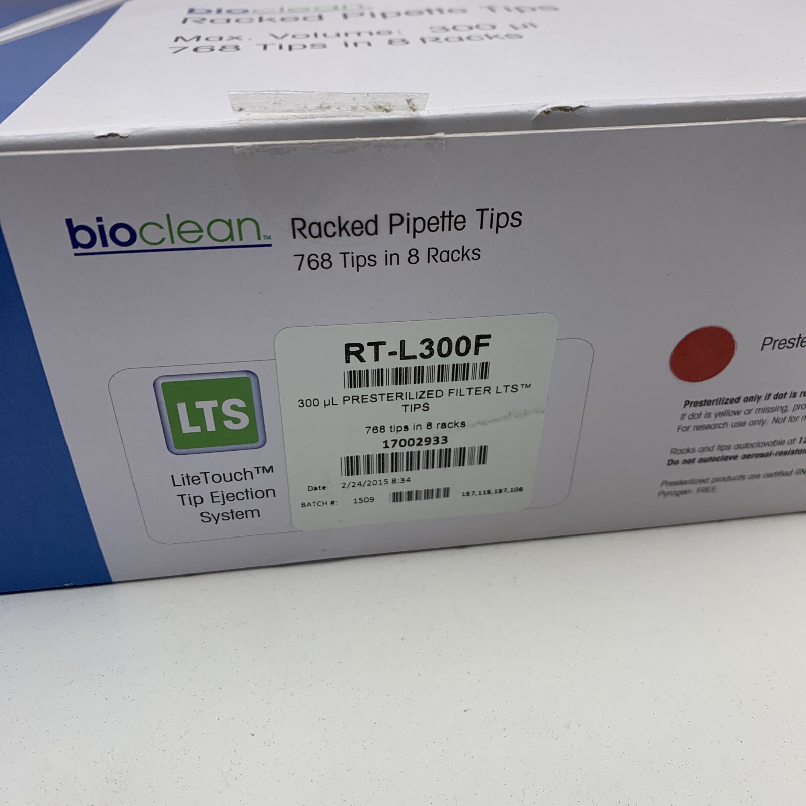 (768) Mettler Toledo RT-L300F Presterilized Filter Tips 300uL for LTS LiteTouch