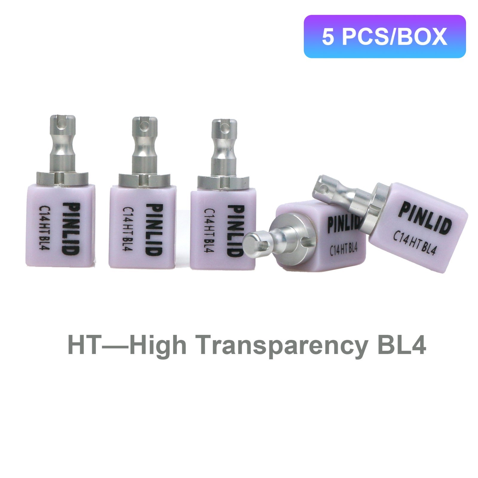 5Pcs E.max C14 HT/LT Dental Glass Ceramic Block Lithium Disilicate CEREC CAD/CAM
