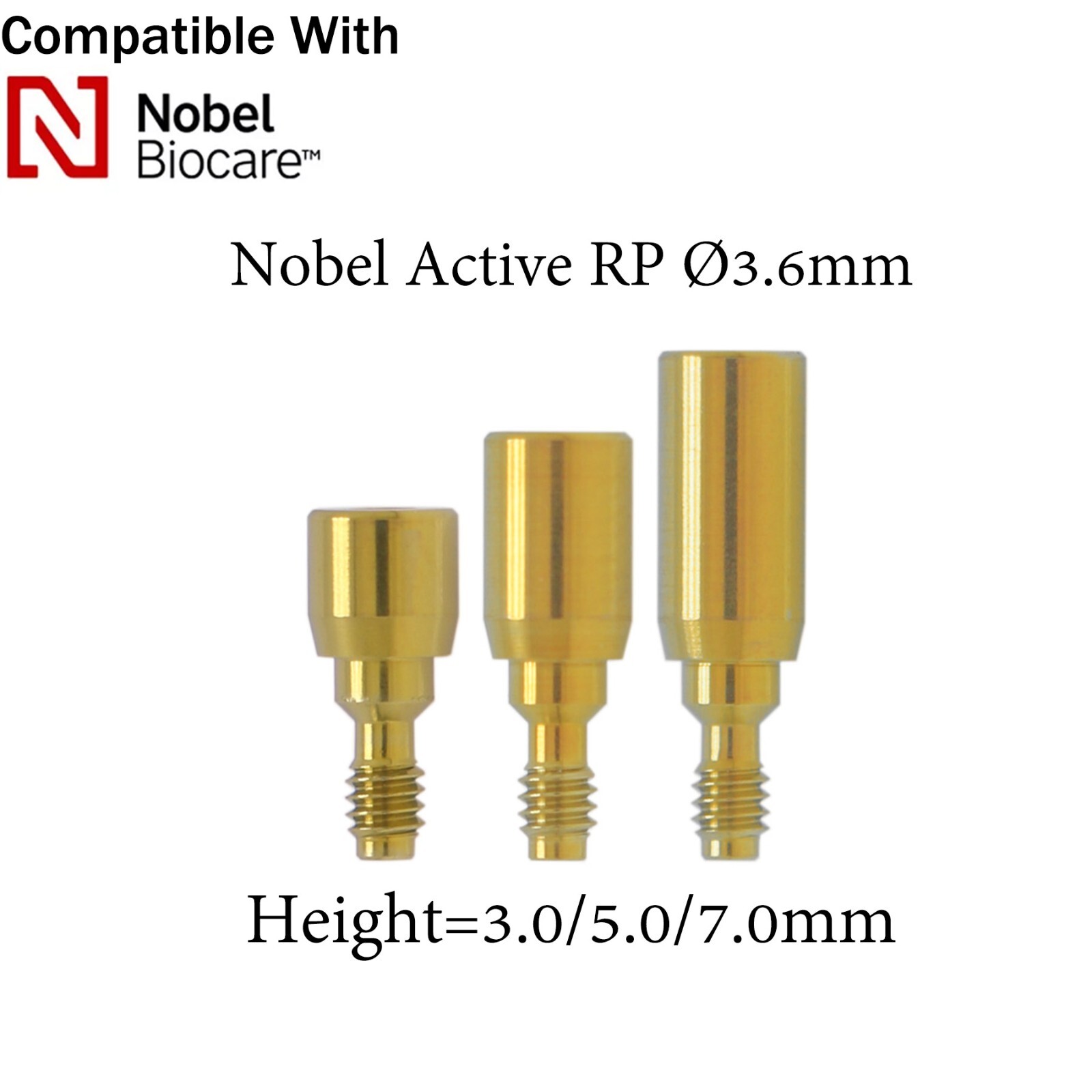 Nobel Dental Healing Abutment RP/NP Fits Nobel Active ∅3.6/5.0/6.0mm