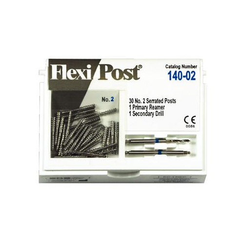 Essential Dental Systems 140-02 Flexi-Post Stainless Steel Posts #2 Green 30/Pk