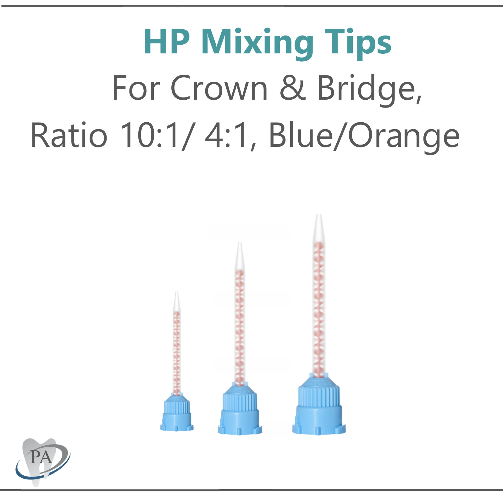 Dental Crown & Bridge HP Mixing Tips 4:1 10:1 Fine Blue/Orange, MIXPAC HP Tips