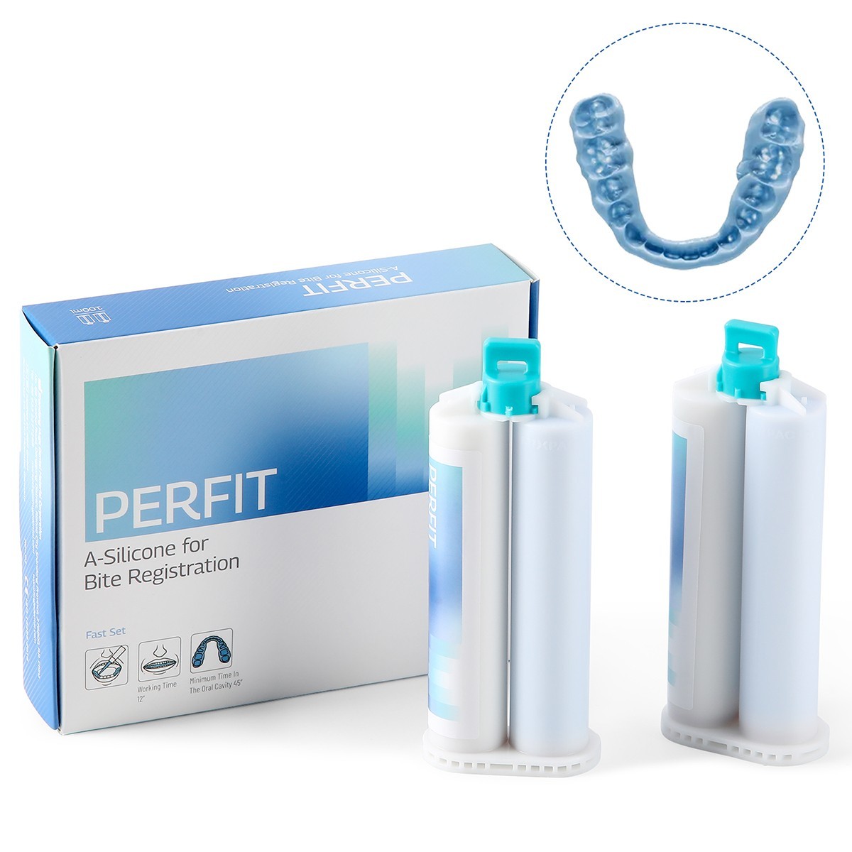 Dental Bite Registration Material Fast Set 2 Cartridges of 50ML Mixing Tips