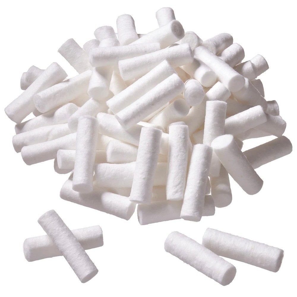 100 Dental Cotton Rolls, 1.5 Inch Nosebleed Plugs for or Adults – Extra