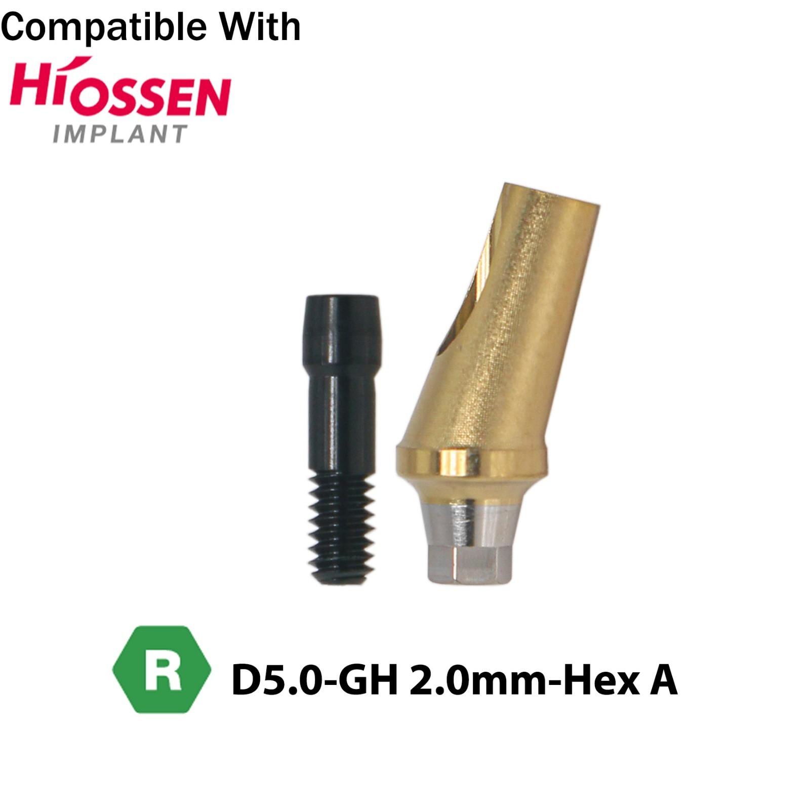 Dental 17° Angled Anatomic Abutment Regular Fits Hiossen Osstem Ø5.0mm Platform
