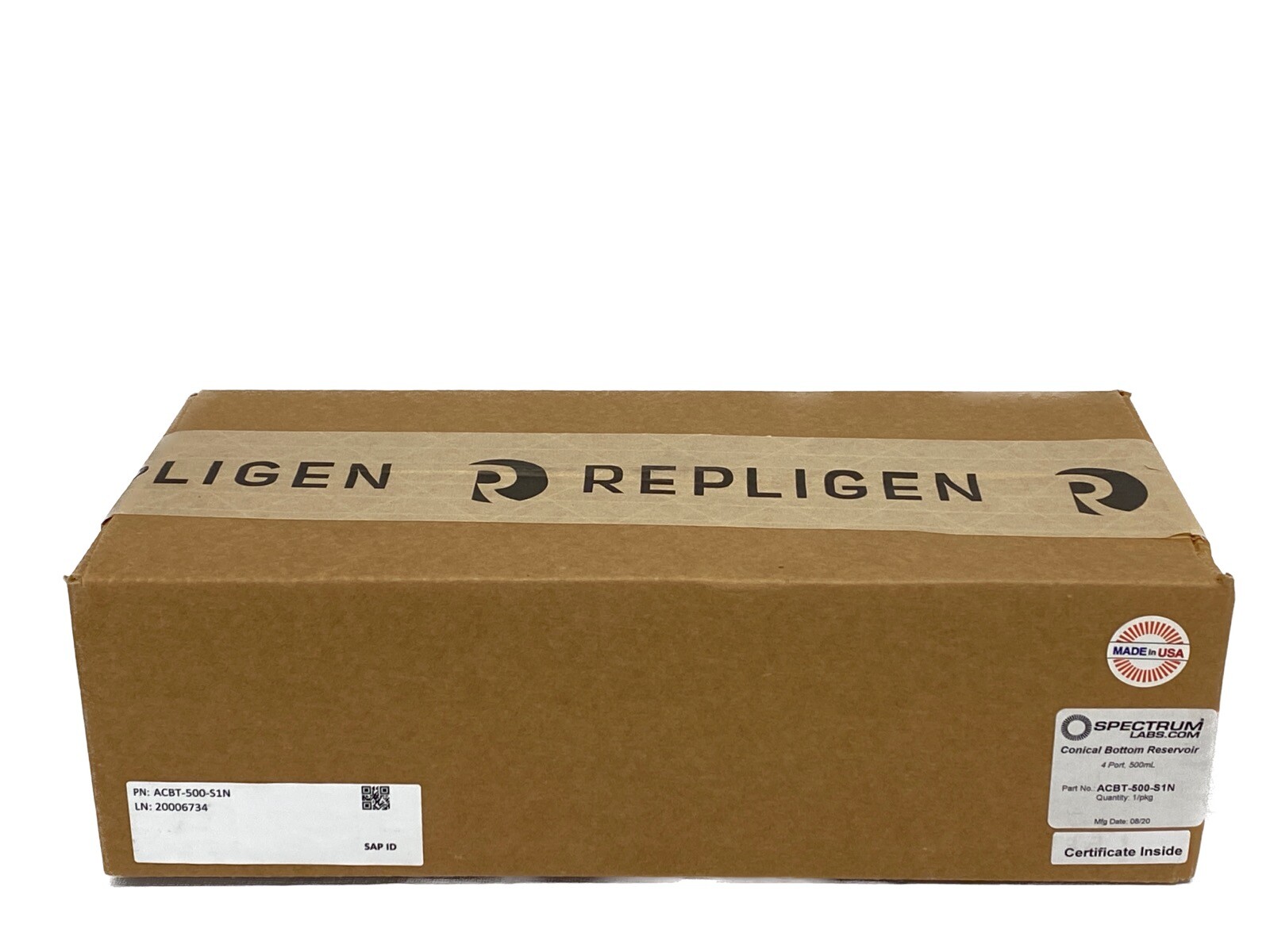 REPLIGEN SPECTRUM 500mL 4-Port Conical Bottom Reservoir Non-Sterile ACBT-500-S1N