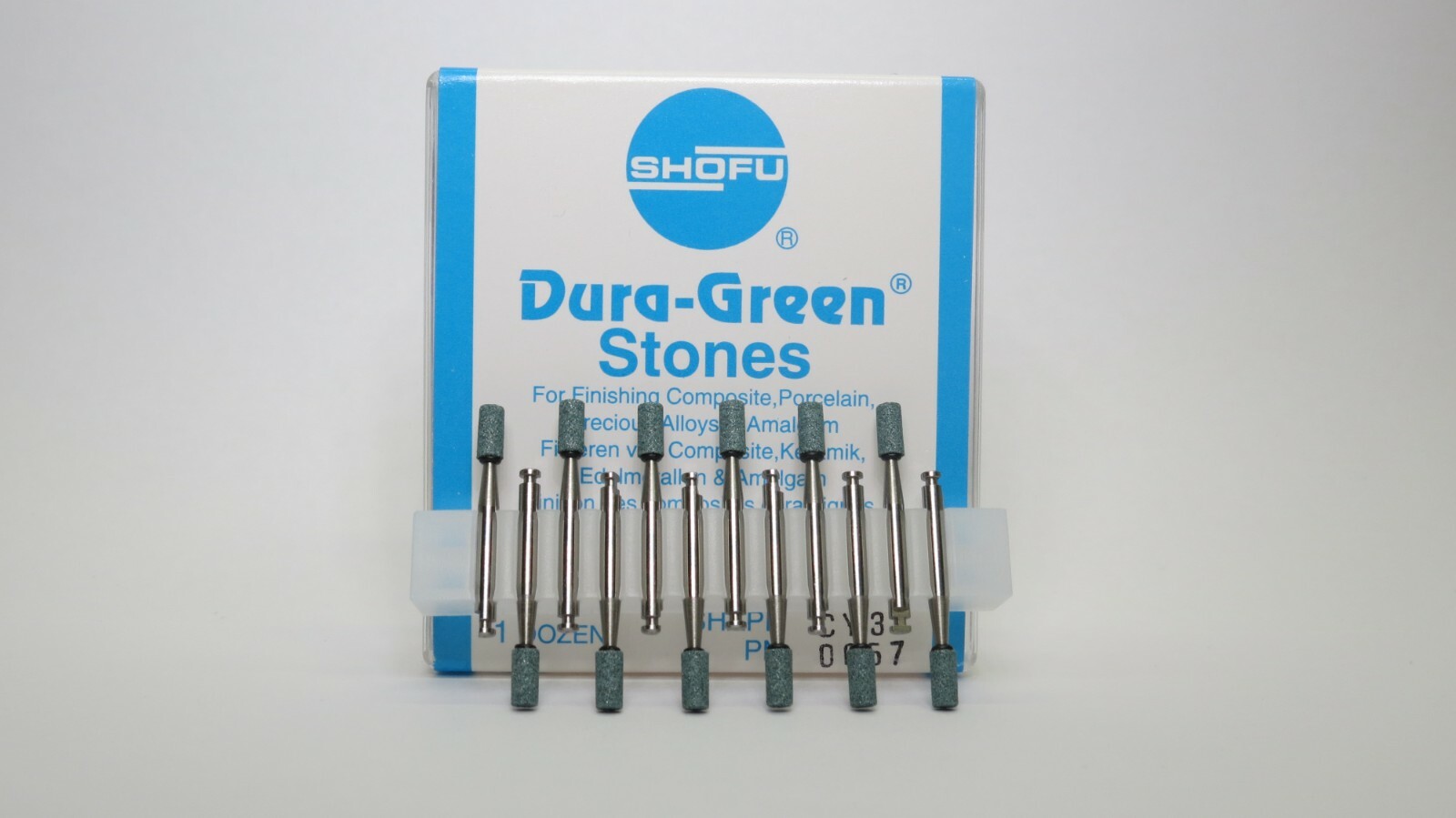 Shofu Dura-Green Stones CA Shank PN0057 (Pack of 12)
