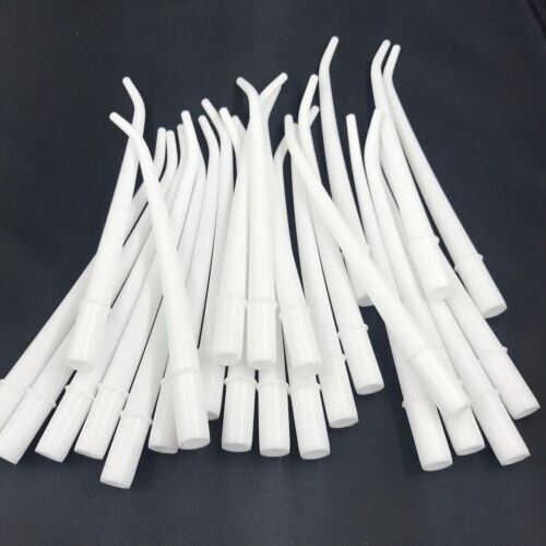 25Pcs (1 Bag) Surgical Aspirator Tips White Medium 1/8″ Dental Suction Saliva