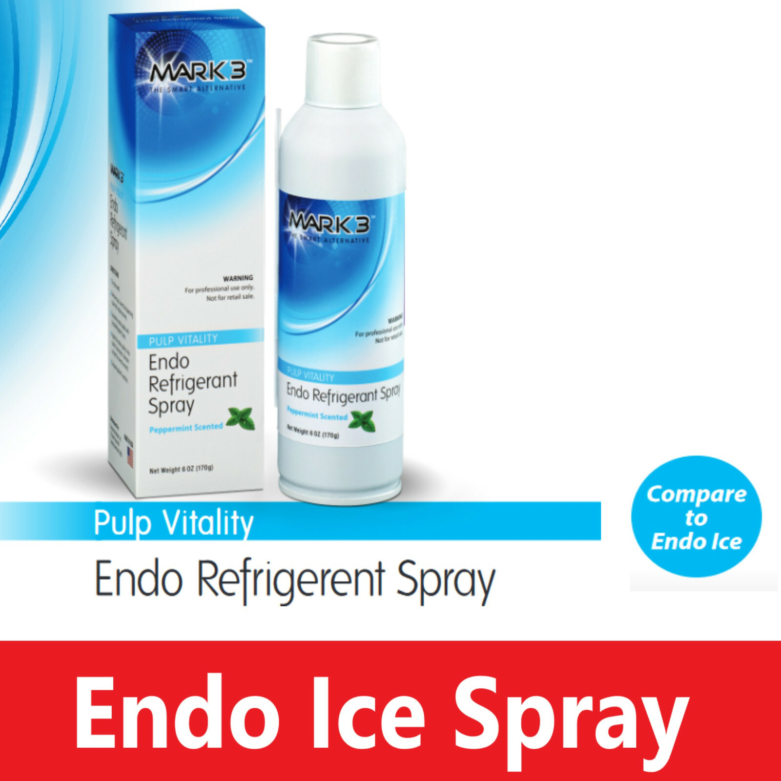 Dental Endodontic Spray Refrigerant Endo Ice Spray Type 6oz Can w/Tube, Mark3