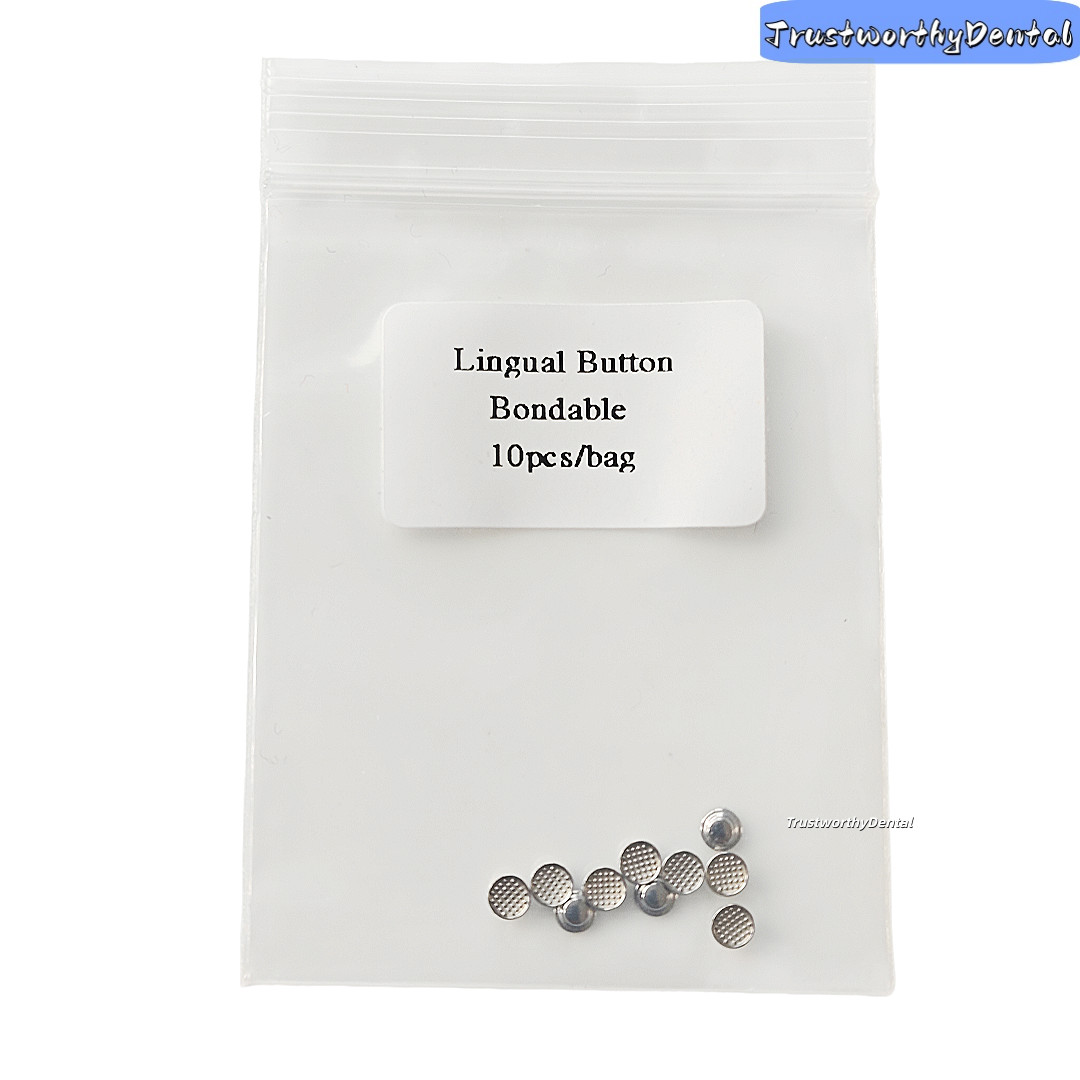 Dental Buttons Orthodontic Lingual Button Bondable Round Bonding Mesh Adhesive