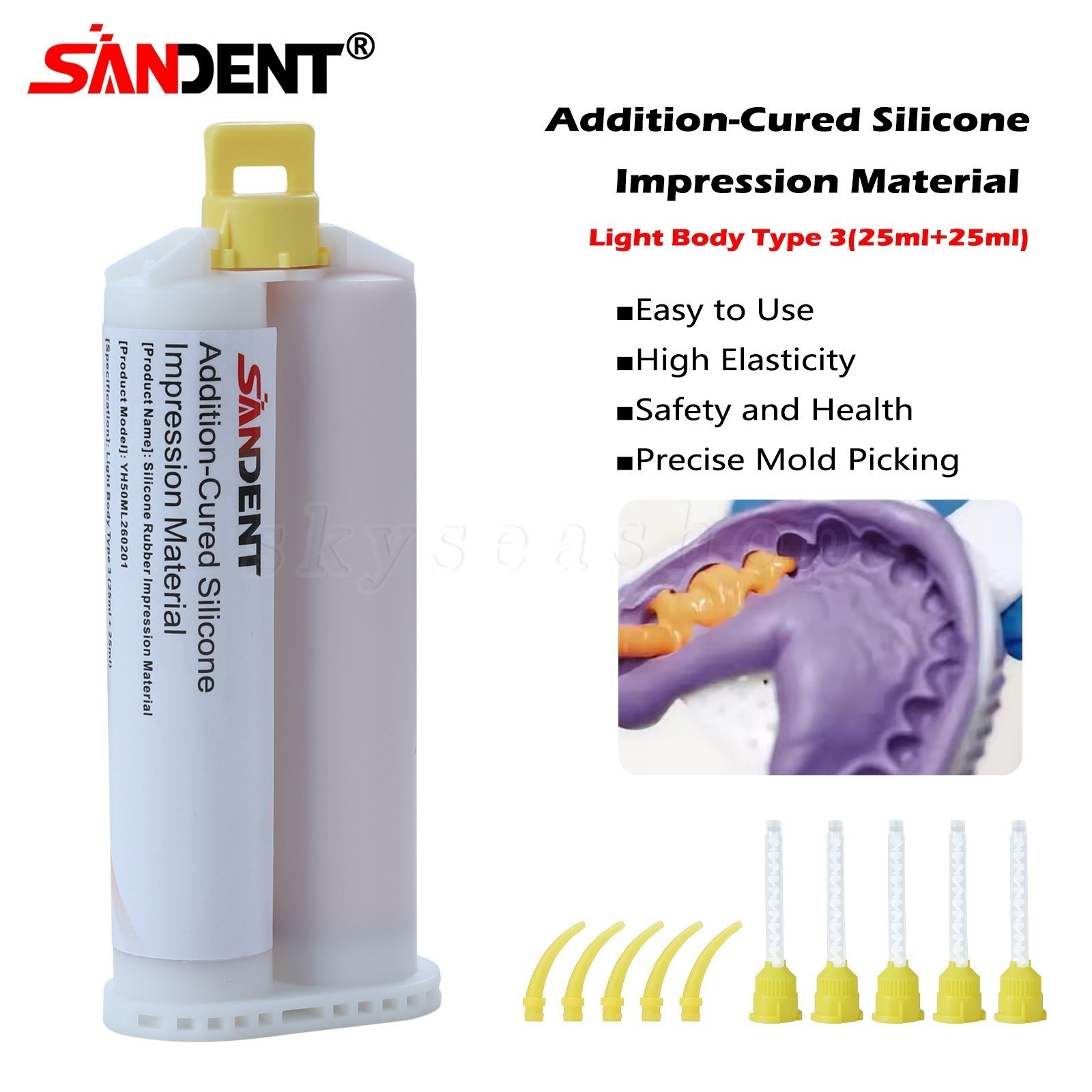 LIGHT MEDIUM HEAVY Body Impression Material Dental VPS FAST SET 50ML Cartridges