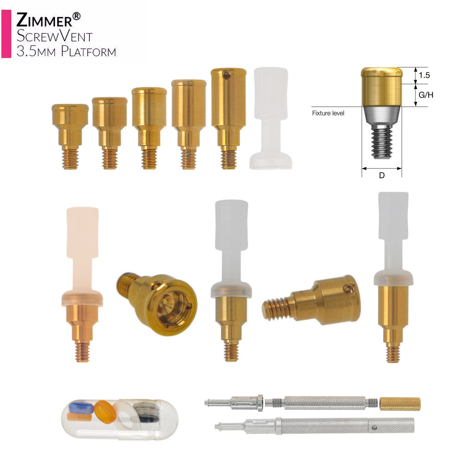 Zest Locator Abutment Cap Fits Hiossen /Zimmer/Nobel Internal Conical Connection