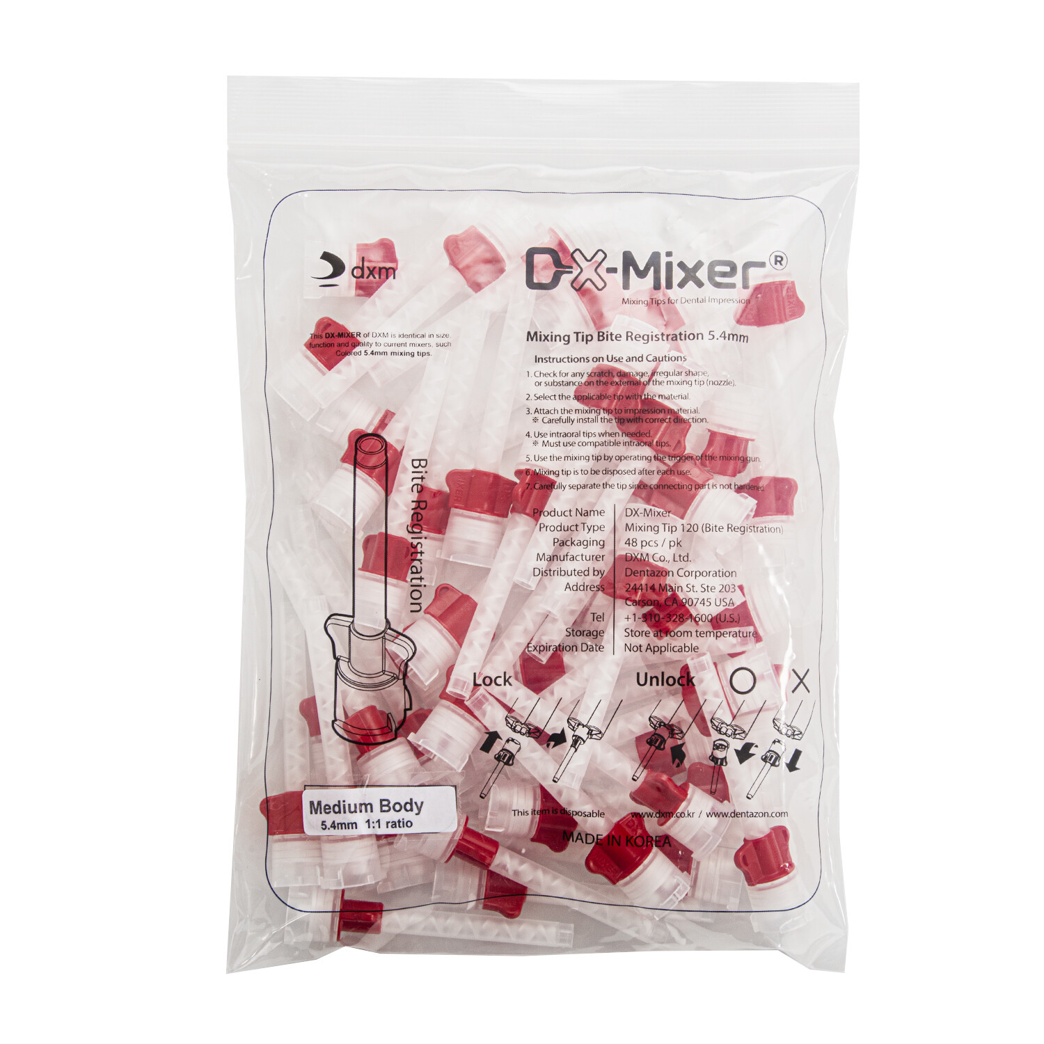 480pcs DX-Mixer Mixing Tips Dental Impression Heavy Body 5.4mm Red Wing 1:1