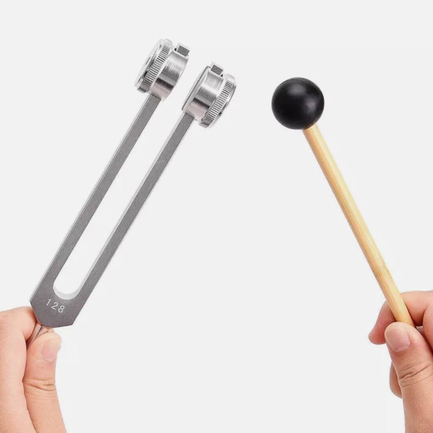 128Hz Tuning Fork with Silicone Hammer Sound Therapy Musical Instrument