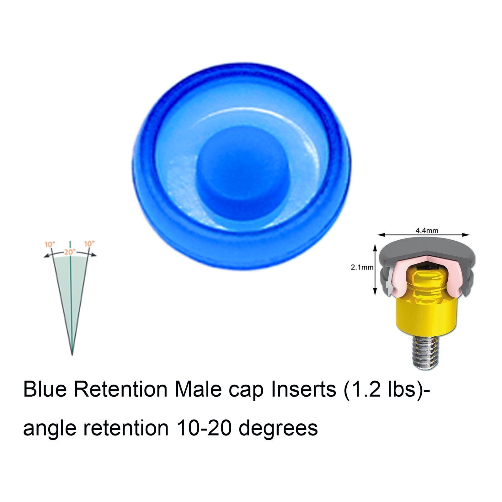 Locator Overdenture Abutment Fit Zimmer Screw-Vent 3.5mm Implant Retention Cap