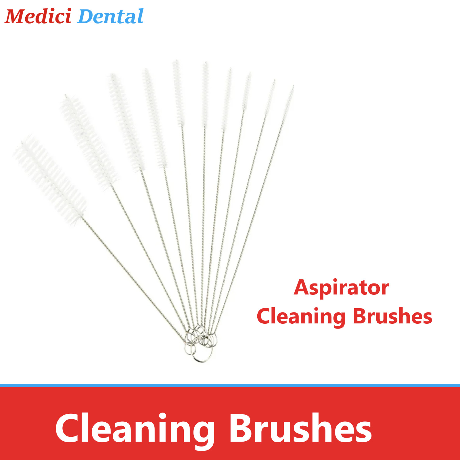 Dental Aspirator Cleaning Brushes XS, Small, Large, Xlarge, Surgical Clean Brush