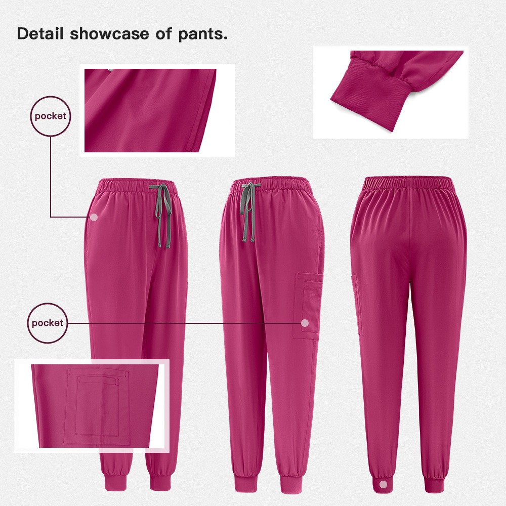 [Shirt + Pants] Women Quick-dry Anti-wrinkle Scrubs Medical Nursing Uniform Sets